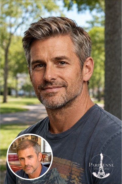 Men's Hair Loss Solutions Before and After - Parisienne Hair Solutions - Piedmont SC