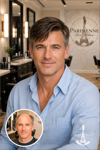 Men's Hair Loss Solutions Before and After - Parisienne Hair Solutions - Piedmont SC